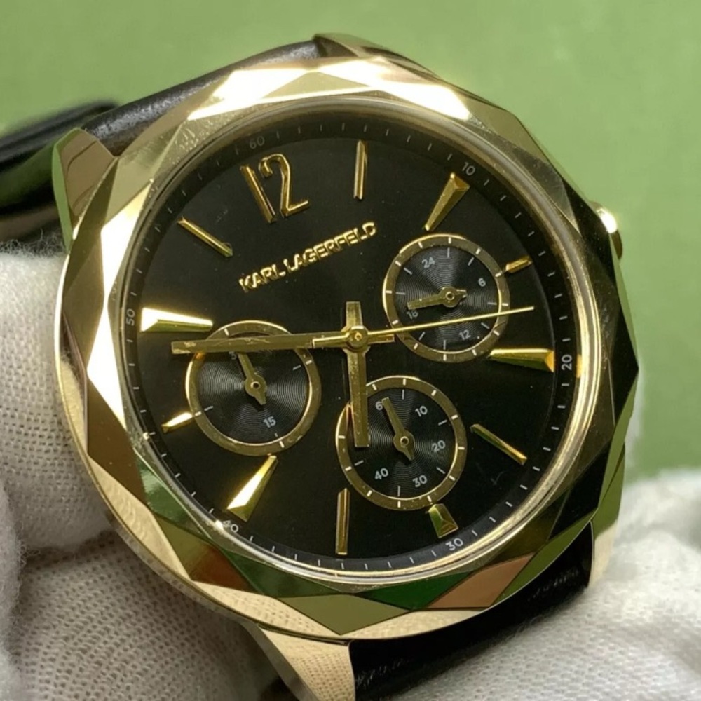 New! Karl Lagerfeld Watch! 38mm Chronograph GOLD & BROWN Unisex *FREE SHIPPING!*